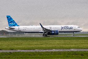 JetBlue Airbus A321neo Landing At Amsterdam Schiphol Airport
