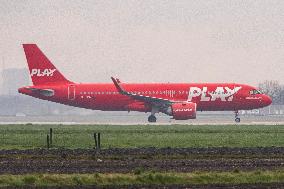 Airbus A320NEO Of Play Airlines Arriving At Amsterdam Schiphol Airport