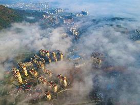 Advection fog Hit Anqing, China