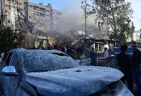SYRIA-DAMASCUS-IRANIAN CONSULATE BUILDING-MISSILE ATTACK