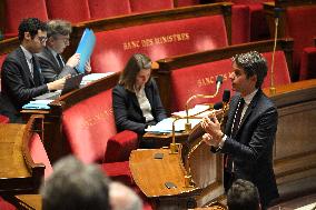 Gabriel Attal At Questions To The Government - Paris