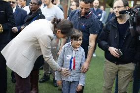 Brigitte Macron visits the medical educational institute Leonce Malecot - Saint-Cloud