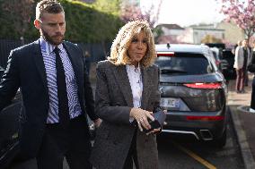 Brigitte Macron visits the medical educational institute Leonce Malecot - Saint-Cloud