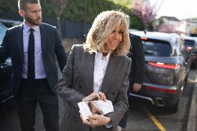 Brigitte Macron visits the medical educational institute Leonce Malecot - Saint-Cloud