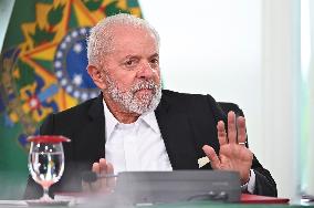 President Of Brazil, Luiz Inácio Lula Da Silva Meeting With Leaders Of The National Confederation Of Rural Workers And Family Fa