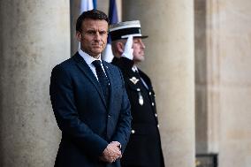 Macron Hosts Austrian Chancellor Karl Nehammer At Elysee Palace
