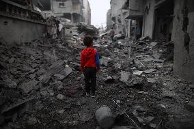 MIDEAST-GAZA-MAGHAZI REFUGEE CAMP-ISRAEL-AIRSTRIKE