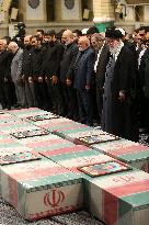 Ayatollah Ali Khamenei At The Funeral Of Members Of The Revolutionary Guards - Damascus