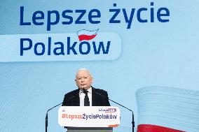 Press Conference Of PiS President Jaroslaw Kaczyński