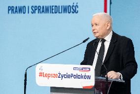 Press Conference Of PiS President Jaroslaw Kaczyński