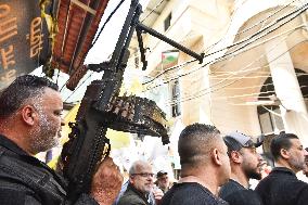International Jerusalem Day, March In Burj Al-Barajneh Camp In The Southern Suburb Of Beirut