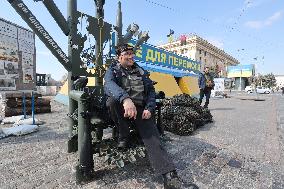 Armchair made of Russian munitions in Kharkiv