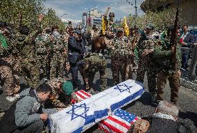 Iran-Burning Flags Of The U.S. And Israel