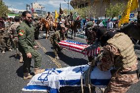 Iran-Burning Flags Of The U.S. And Israel