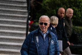 President Joe Biden  Departs The White House To Head To  Baltimore, Maryland To Give Remarks