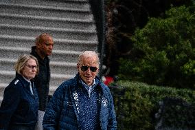 President Joe Biden  Departs The White House To Head To  Baltimore, Maryland To Give Remarks