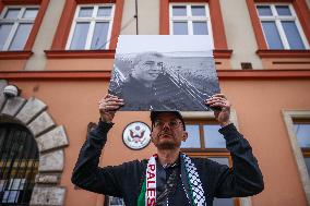 Demonstration In Memory Of Damian Sobol Killed In Gaza