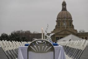 Shabbat Table For The Hostages In Edmonton