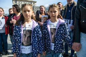 Relatives And Friends Of Civilian Ukrainians Held In Russian Captivity Attend A Rally Demanding To Speed Up Their Release From A