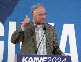 US Senator Tim Kaine Campaigns At Norfolk State University, Interrupted By Gaza Ceasefire Protesters