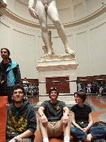 Last Generation Action In Front Of Michelangelo's David - Florence