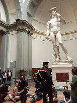 Last Generation Action In Front Of Michelangelo's David - Florence
