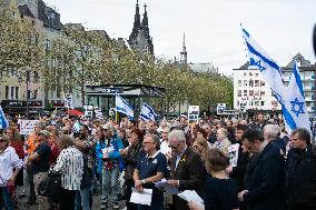 "Solidarity With Israel" Rally In Cologne To Commemorate 6 Months Of Hamas Attack