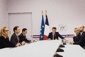 President Macron In Videoconference With PM Sunak - Paris