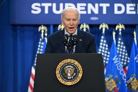 President Joe Biden Delivers Remarks On Student Debt As Israel Vows To Invade Rafah