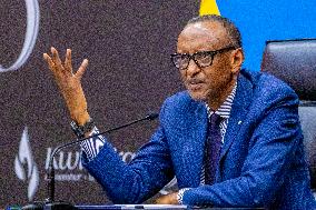 RWANDA-KIGALI-PRESIDENT-GENOCIDE ANNIVERSARY-PRESS CONFERENCE