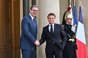President Macron Welcomes President Vucic - Paris