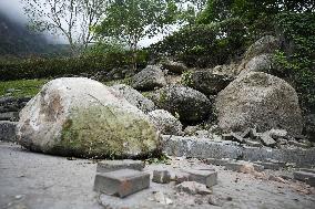 Aftermath of strong earthquake in Taiwan