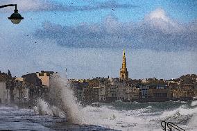 The Storm Pierrick Hits Saint-Malo