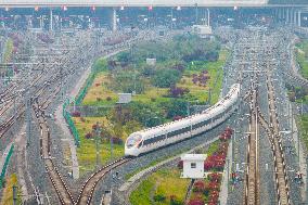 A Bullet Train Runs in Nanjing