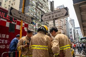 A fire In A 16-Story Hong Kong Residential Building