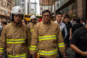 A fire In A 16-Story Hong Kong Residential Building
