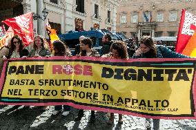 Strike Of Social Cooperatives, Called By The Unione Sindacale Di Base