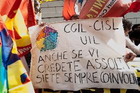 Strike Of Social Cooperatives, Called By The Unione Sindacale Di Base