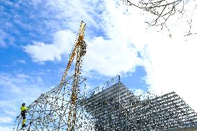Paris 2024 - Eiffel Tower Stadium Construction Site