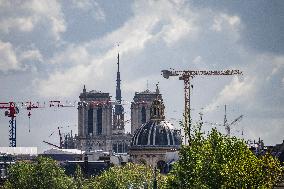 Notre Dame Reconstruction Underway - Paris