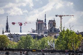 Notre Dame Reconstruction Underway - Paris