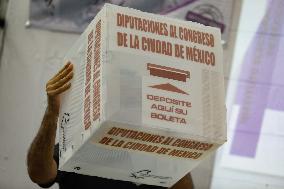 Mexico City Electoral Institute Presents Election Materials For The Election Day