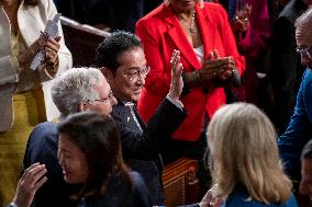 Japanese PM Kishida Addresses Joint Session Of Congress - Washington