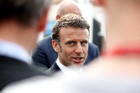 President Macron Visits Eurenco Factory - Bergerac