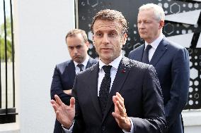 President Macron Visits Eurenco Factory - Bergerac