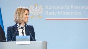 Prime Minister Of Estonia Visits Poland