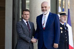 Emmanuel Macron greets Albania Prime Minister - Paris