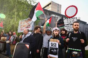 Pro-Palestine Protest Against Exhibition By Israeli Artist In Krakow, Poland
