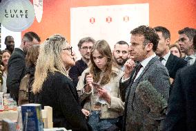 President Macron And Rachida Dati At Paris Book Festival - Paris