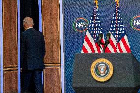 President Joe Biden delivers virtual remarks at the National Action Network